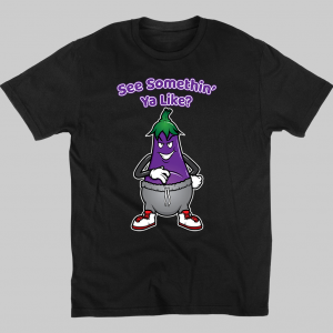 Eggplant in Gray Sweatpants