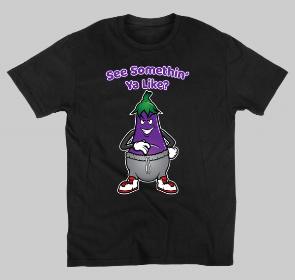 Eggplant in Gray Sweatpants