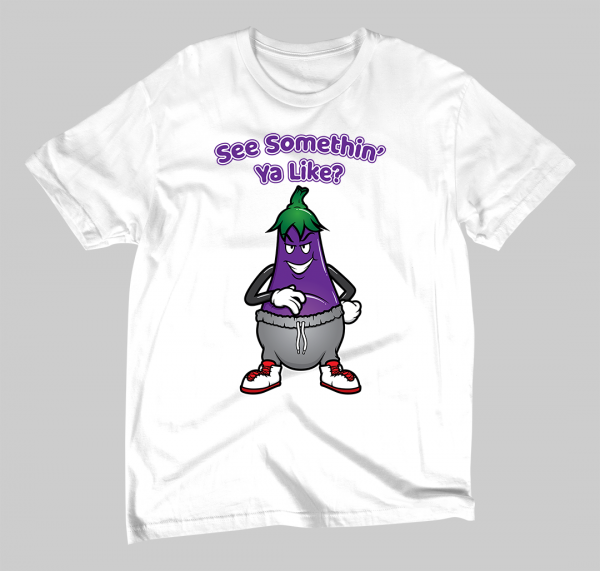 Eggplant in Gray Sweatpants - Image 2